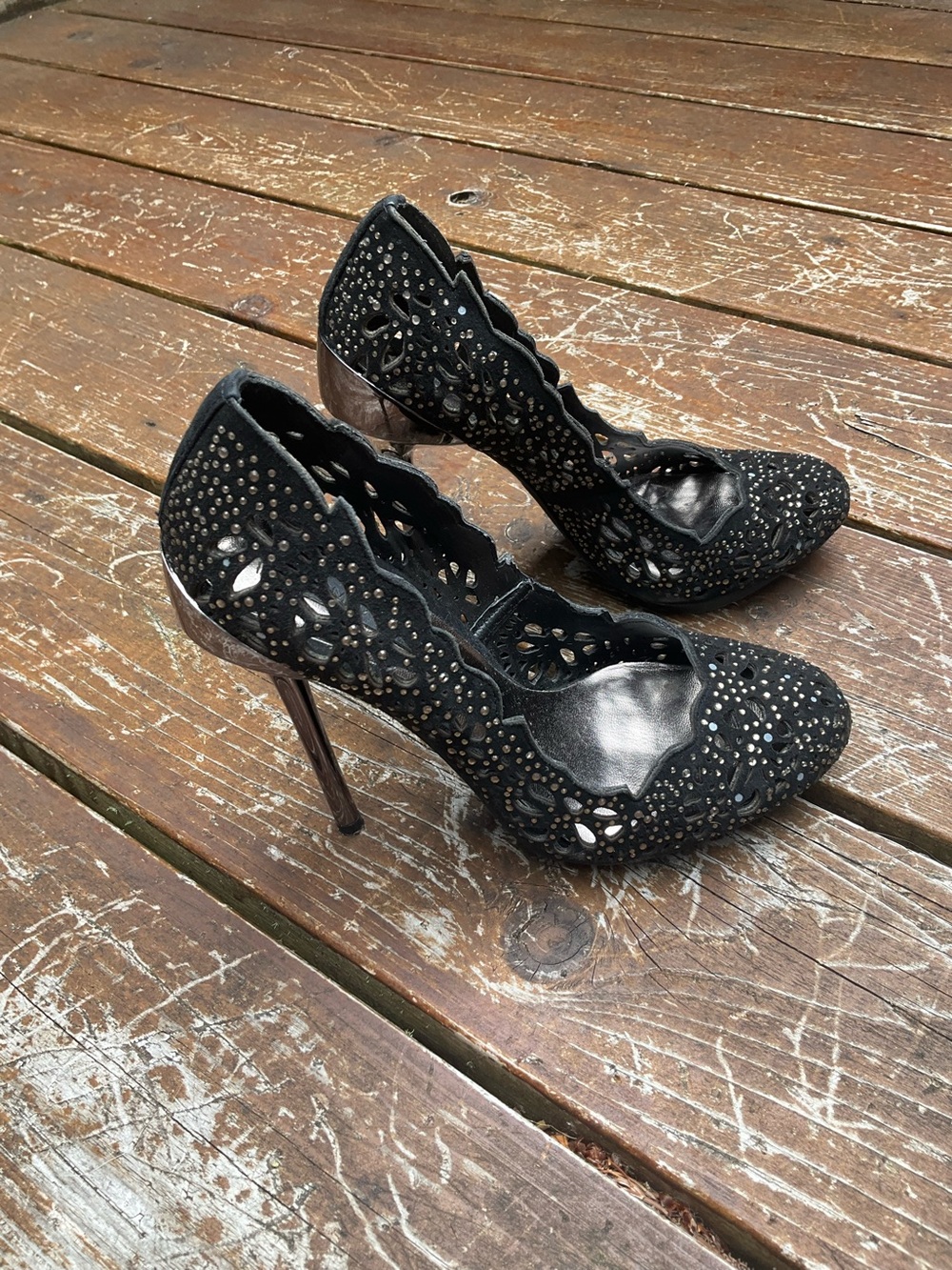 BCBGMaxAzria Rhinestone Heels - Picture 2 of 10